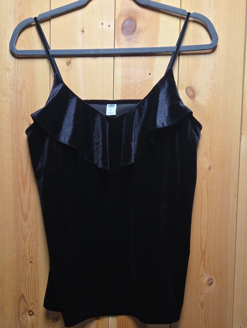 Old Navy Black Velvet Ruffle Cami